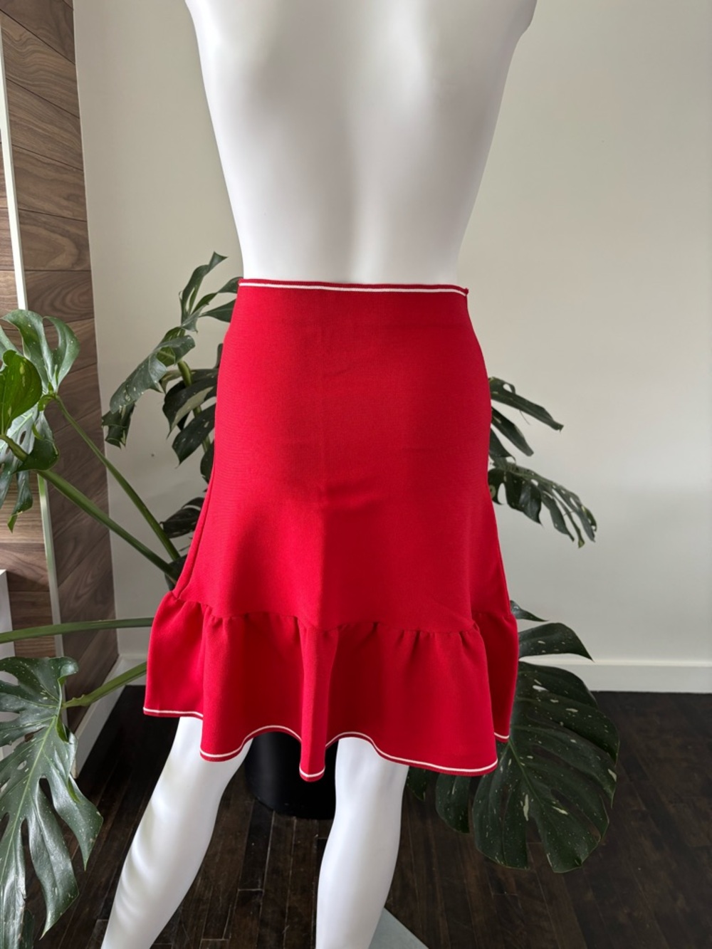 Sandro Skirt Red Women's Zip Sz 3 Authentic❤️ - Picture 5 of 11